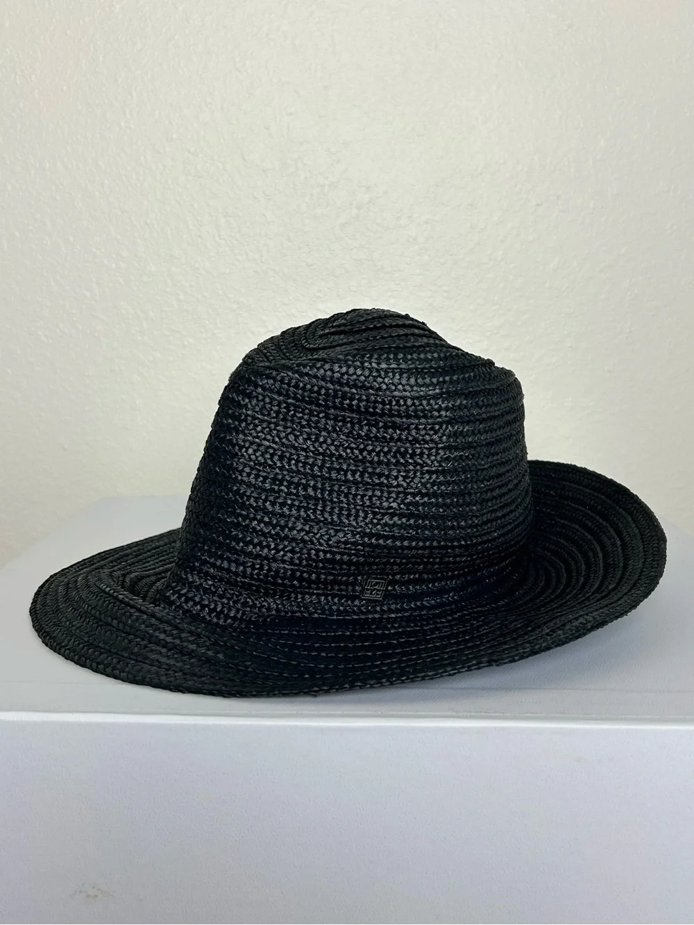 Toteme Panama Hat Black Straw Fedora Wide Brim NWOT